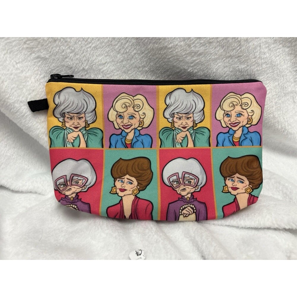 Golden Girls Cosmetic Makeup Bag Pouch Dorothy Blanche Rose Sophia Colorful Zip